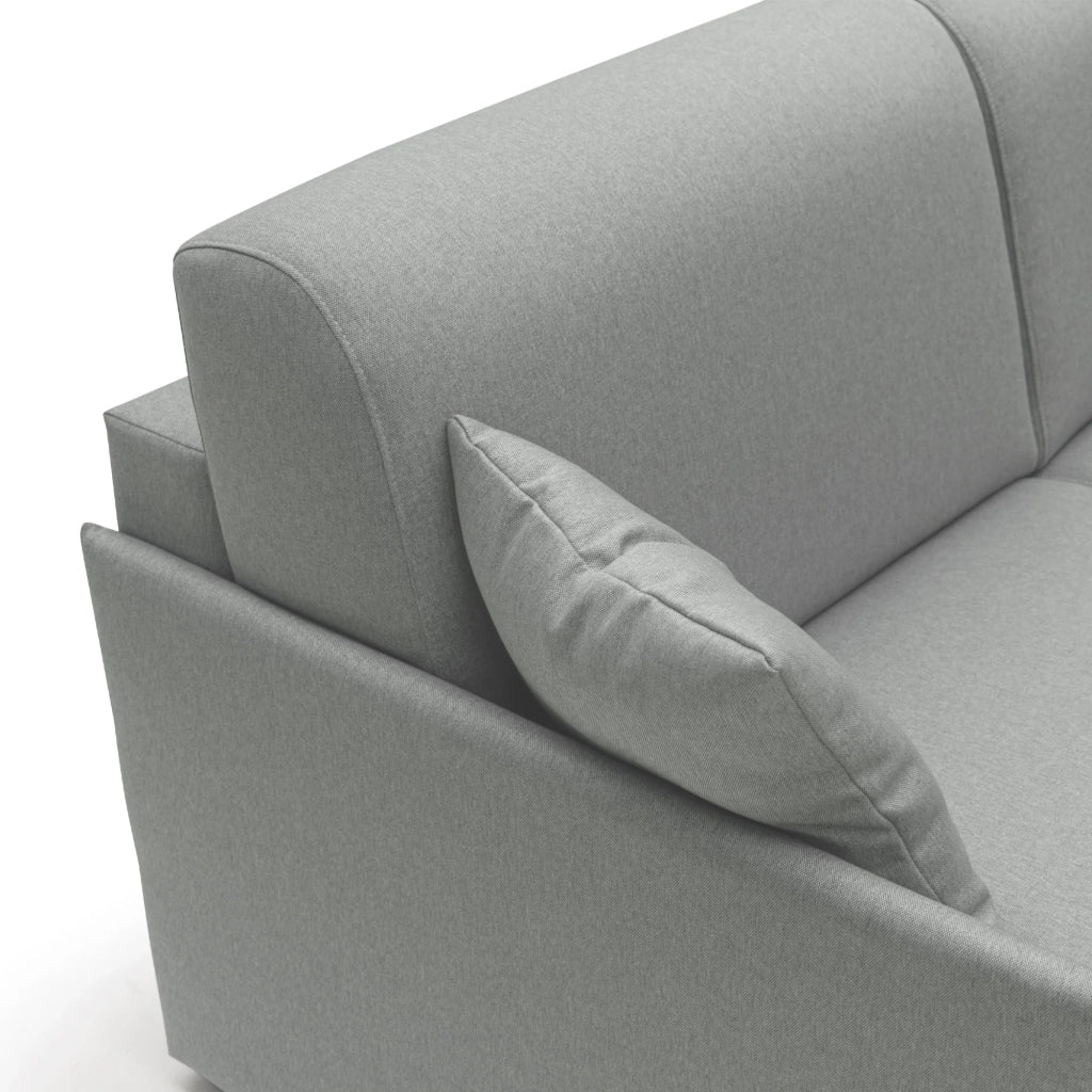 Evans Divano letto angolare con penisola in morbido tessuto impermeabile T13 252 cm Destro (mat. 140x197)  grigio