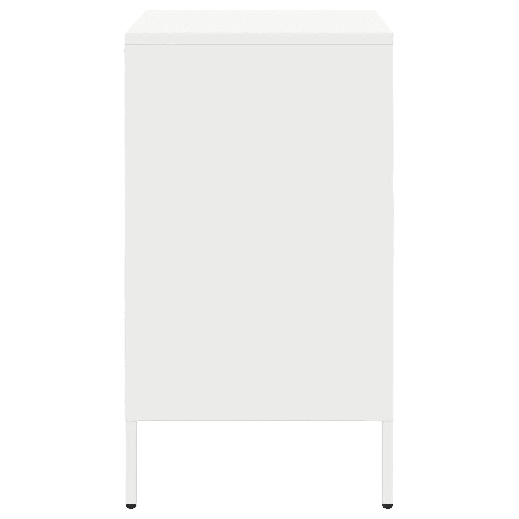 Comodino-Tavolino da notte Bianco 36x39x68 cm in Acciaio 519060