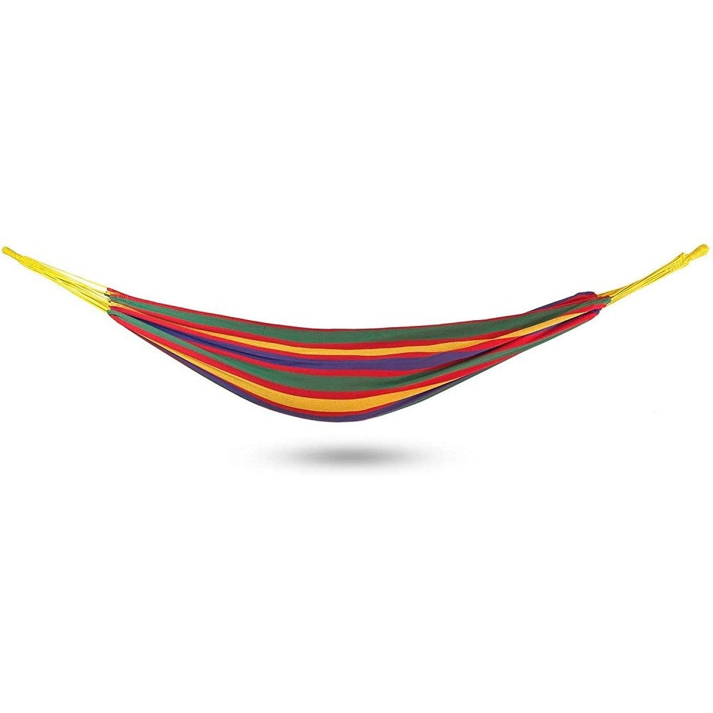 Trade Shop - Amaca Doppia Da Campeggio Matrimoniale Fino 200kg Anti Strappo A Righe 250x160cm -
