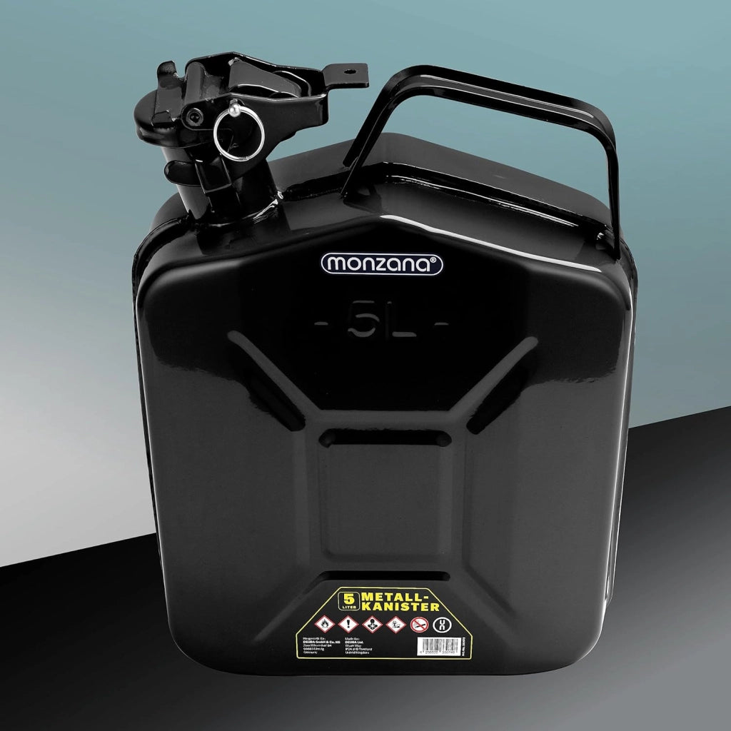 ® 3x Tanica Benzina da 5 L Chiusura di Sicurezza Approvazione ONU Tanica Gasolio in Metallo Contenitore Acciaio Carburante