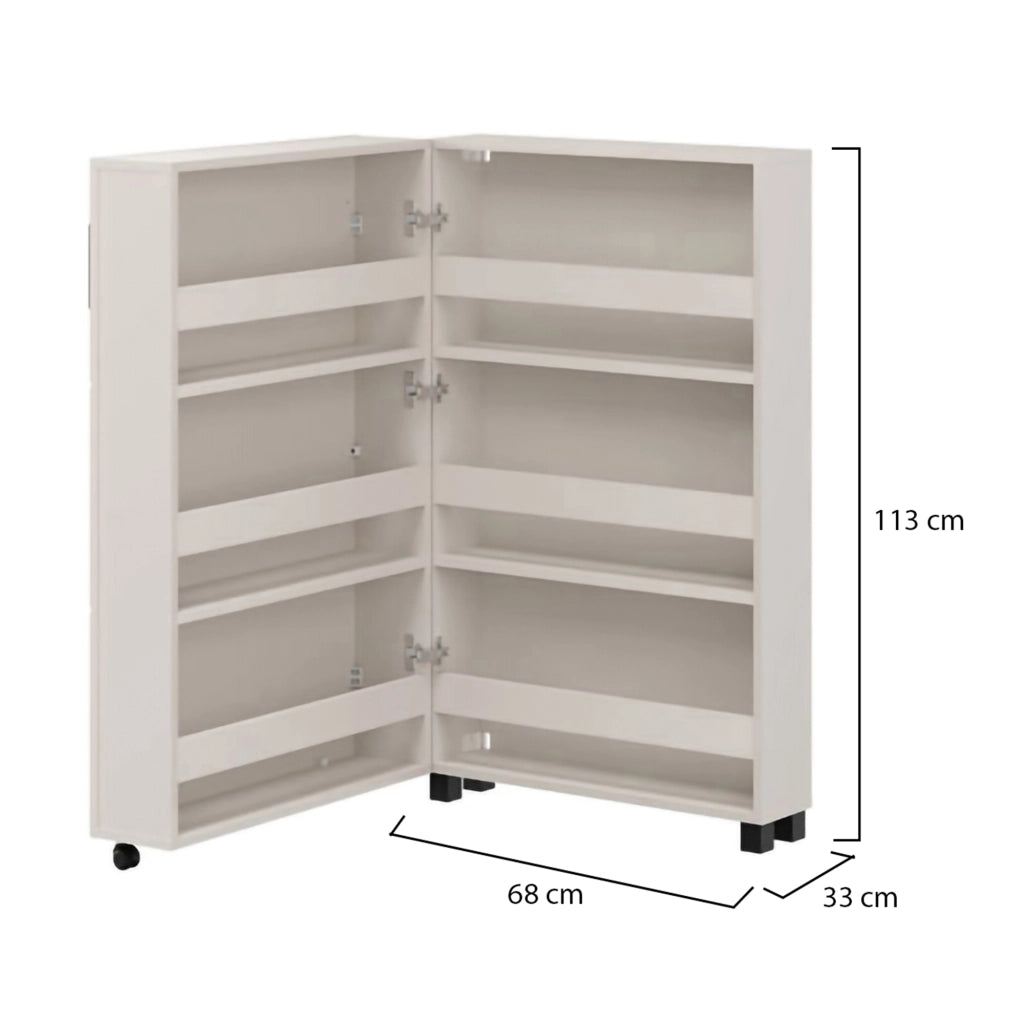 Mobile Portascarpe Porvoo, Scarpiera 6 Ripiani, 68x33x113h cm Bianco Crema