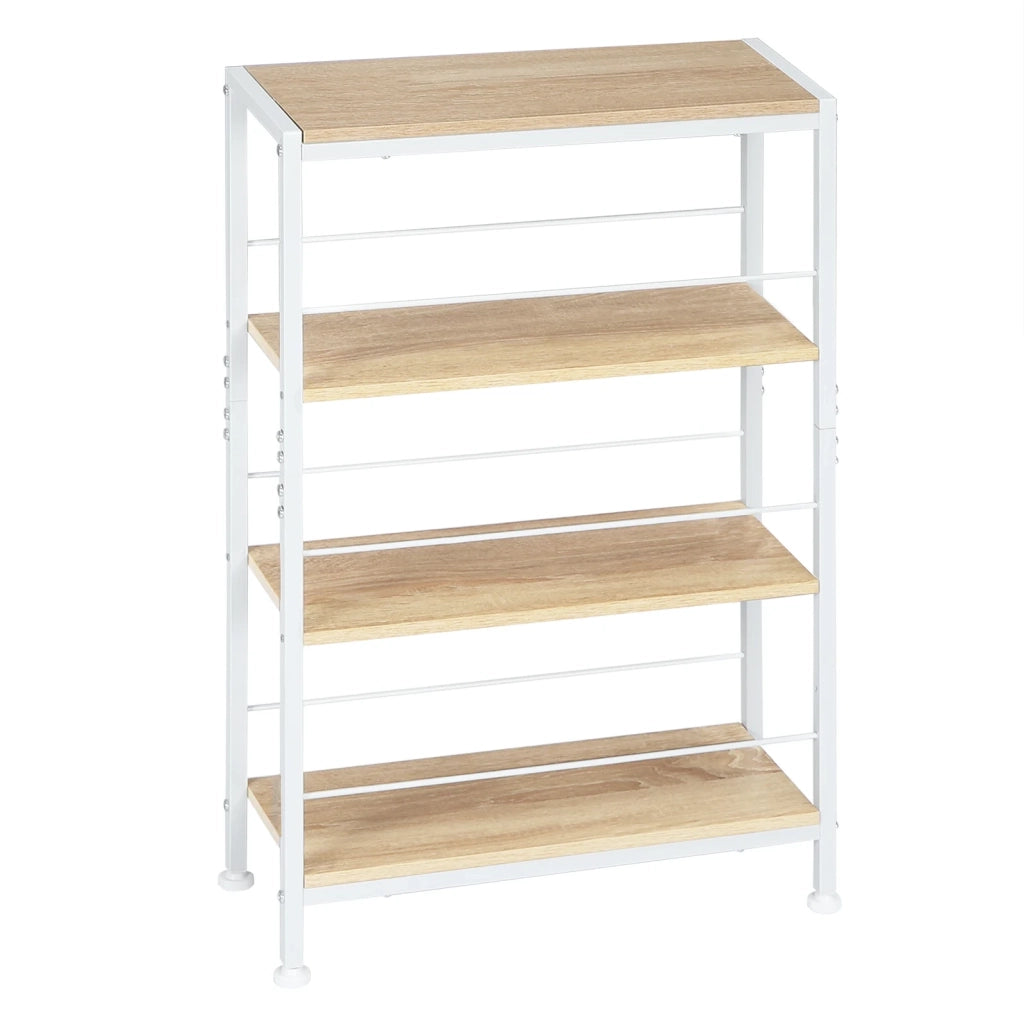 Scaffale libero 4 livelli in MDF E1 e metallo 50x78x20 cm per organizzazione e stoccaggio