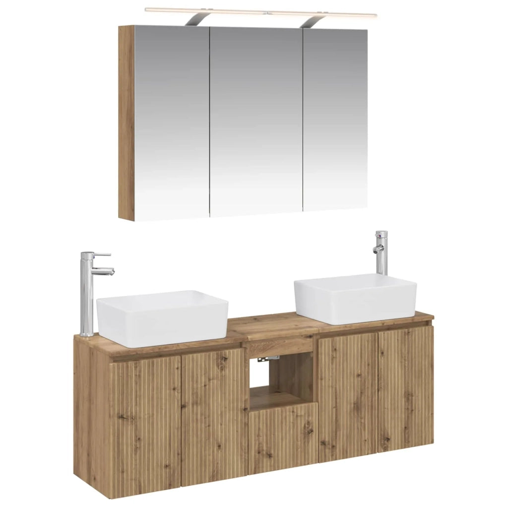 Set di Armadi da Bagno 4 pcs Rovere Artigianale 3406422