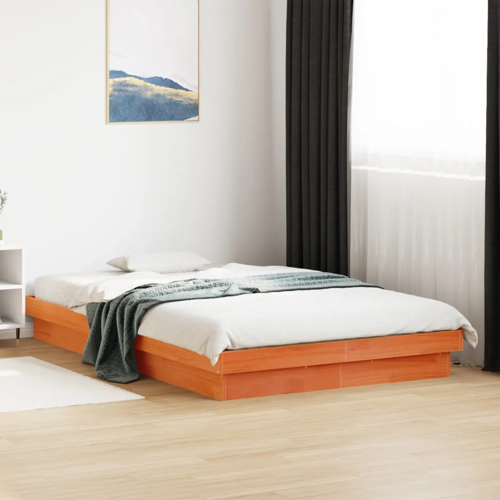 Giroletto LED Marrone Cera 140x190 cm in Legno Massello di Pinocod mxl 90397