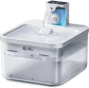 Fonte di acqua per gatti wireless, fonte di acqua per gatti con sensore di movimento, 2,5L, funzionante a batterie, 4000 mAh, silenzioso, dispensatore di acqua automatico per gatti, bianco