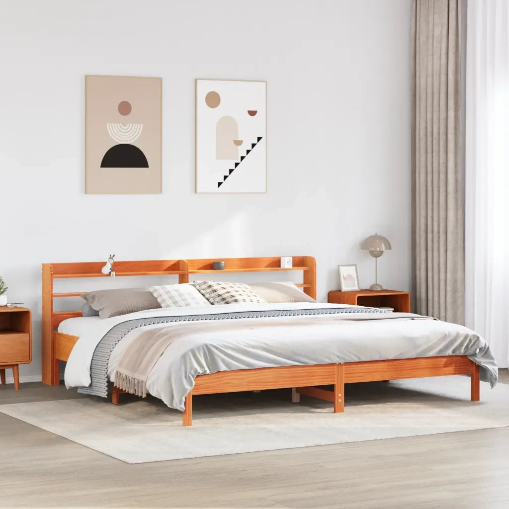 Letto senza Materasso Marrone Cera 180x200 cm in Legno di Pino 3306881