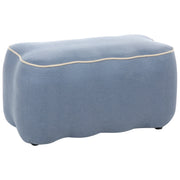 Panca rettangolare in tessuto azzurro 69 x 38, poggiapiedi, elemento decorativo per soggiorno e camera da letto