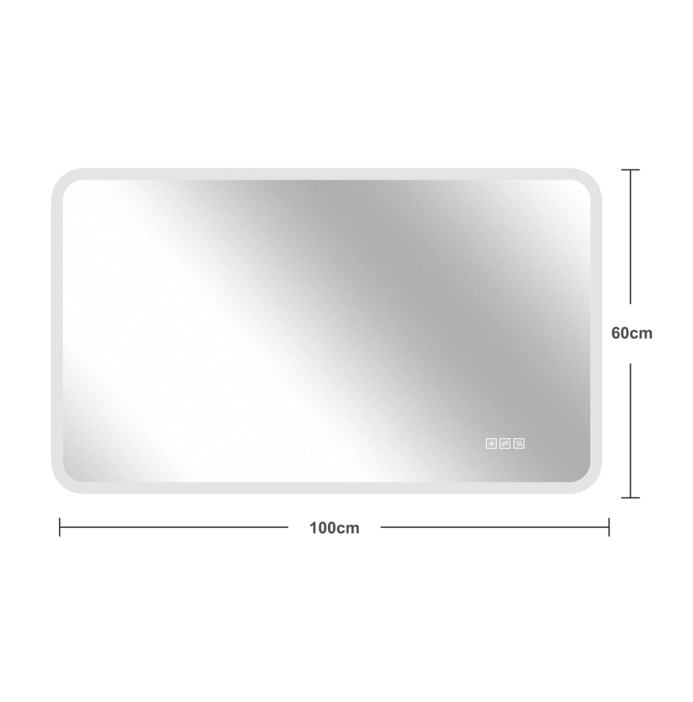 Specchio LED da bagno 60x100 cm argento, antiappannamento, orizzontale o verticale