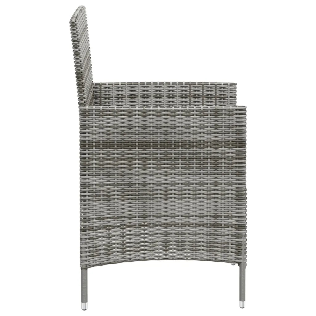 Sedie da Giardino 4 pz con Cuscini in Polyrattan Grigio 316690