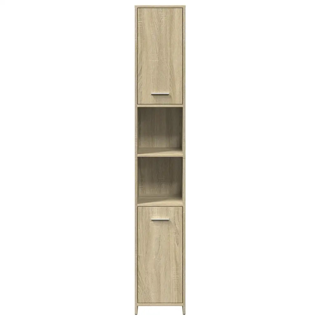 Set Mobili da Bagno 4 pz Rovere Sonoma in Legno Multistrato