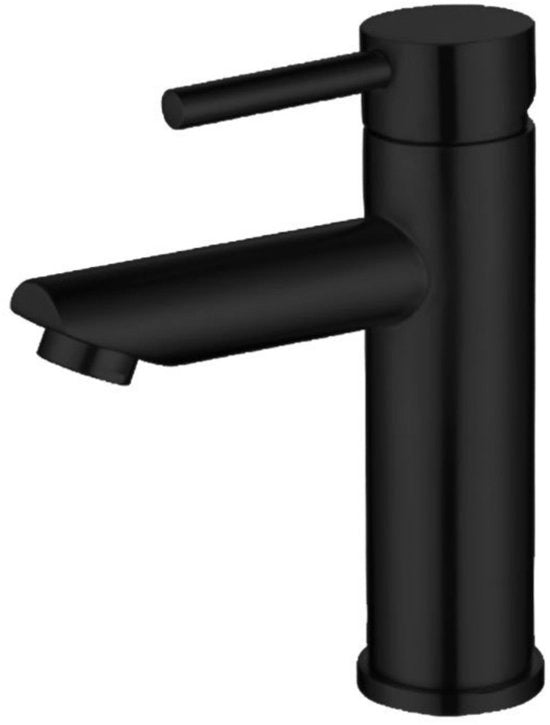Wastafelkraan con miscelazione - altezza di scarico 8,5 cm - miscelatore acqua calda e fredda - miscelatore per lavabo - lavabo a un giro - miscelatore acqua calda e fredda in acciaio inossidabile liscio