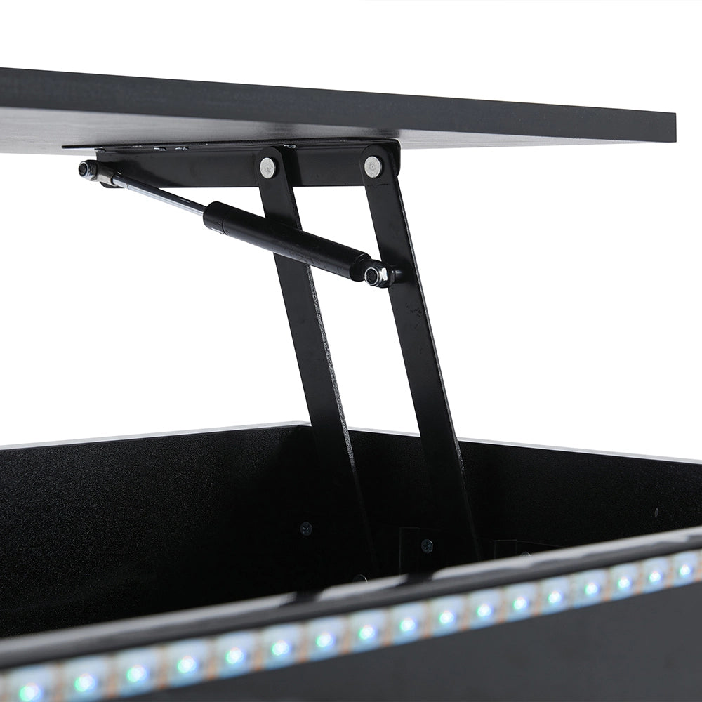 Tavolino-Xylo-96x45x40cm nero regolabile LED con tiroir