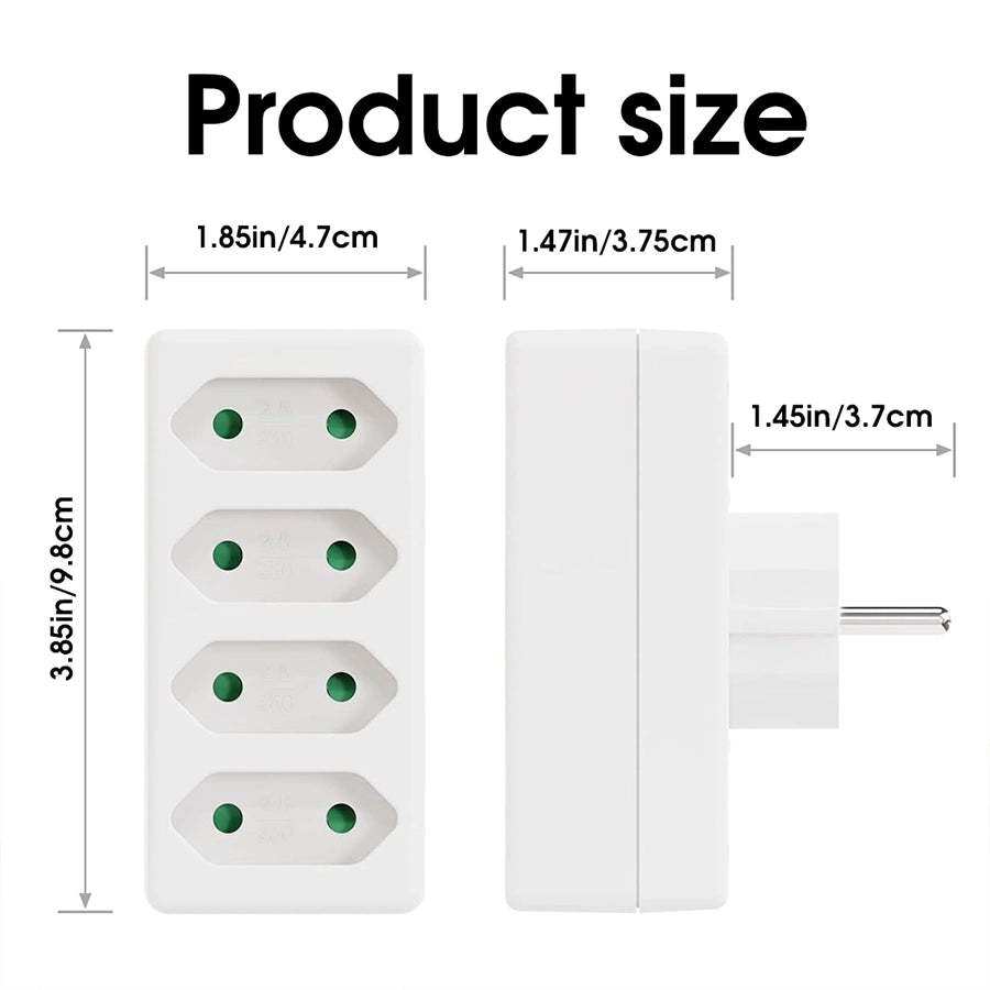 Presa Multipla 4 Prese Europee con Protezione Bambini ¨C zephmum ¨C Bianco