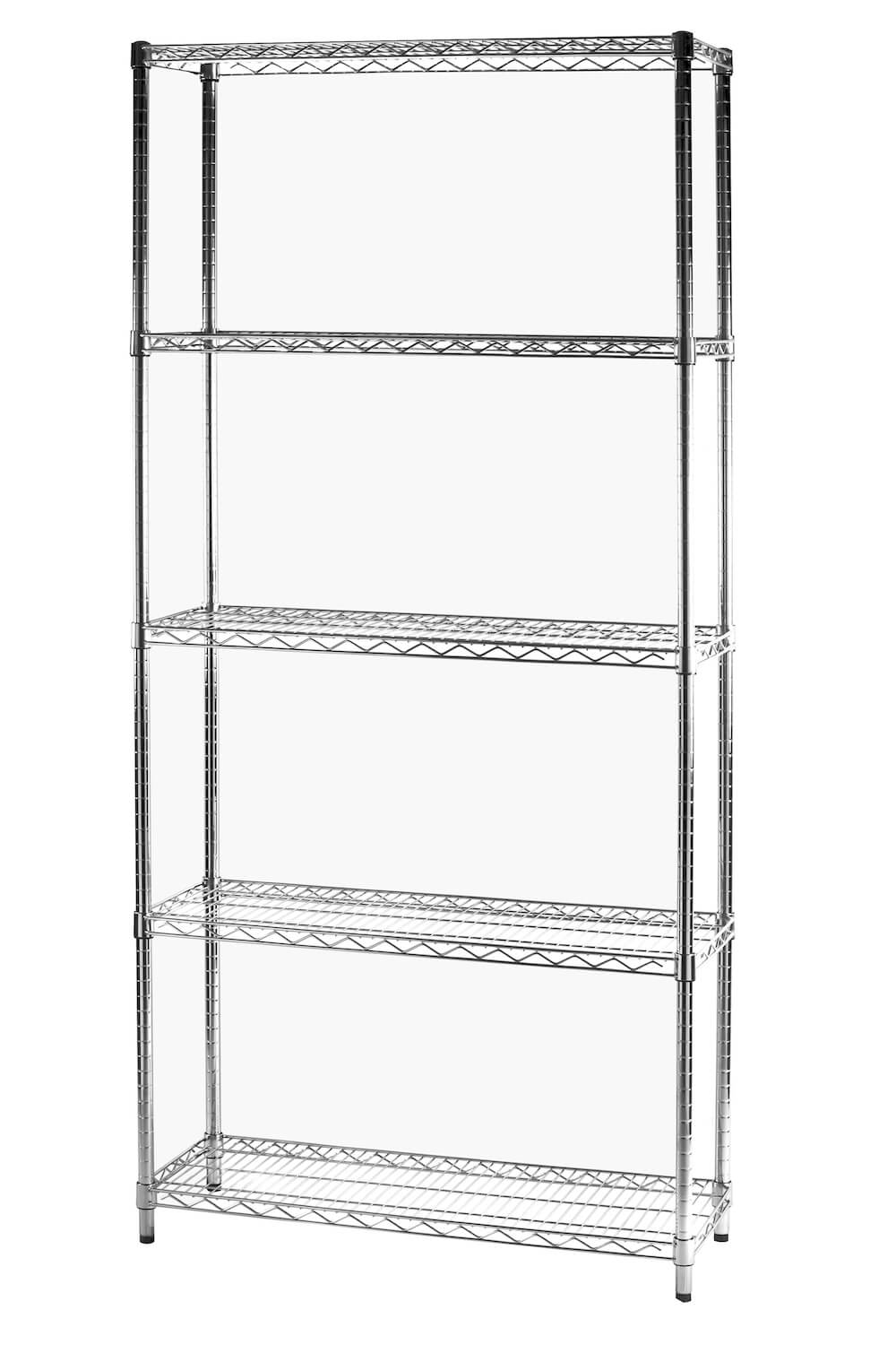 Scaffale 5 Ripiani 90x35x200 cm in Metallo Cromato Tosini