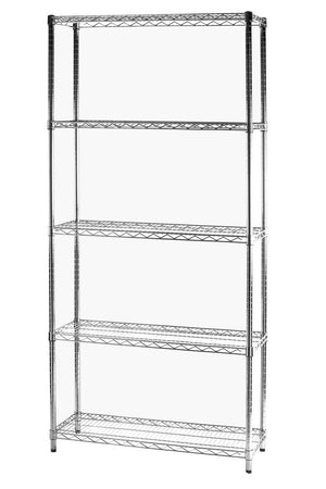 Scaffale 5 Ripiani 90x35x200 cm in Metallo Cromato Tosini