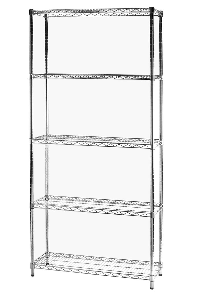 Scaffale 5 Ripiani 90x35x200 cm in Metallo Cromato Tosini