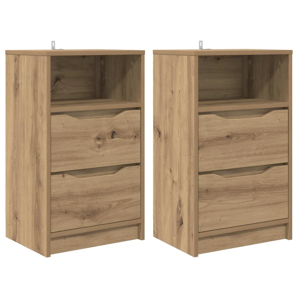 Comodini con cassetto 2 pcs Rovere artigianale 40 x 30 x 467 cm 888926
