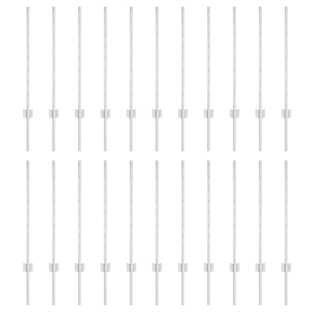 Pali per Recinzione 22 pezzi U-Channel Argento 120 cm Acciaio