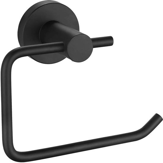Supporto per carta igienica in acciaio inox 304 di alta qualità, per bagno, cucina e toilette (nero lucido)