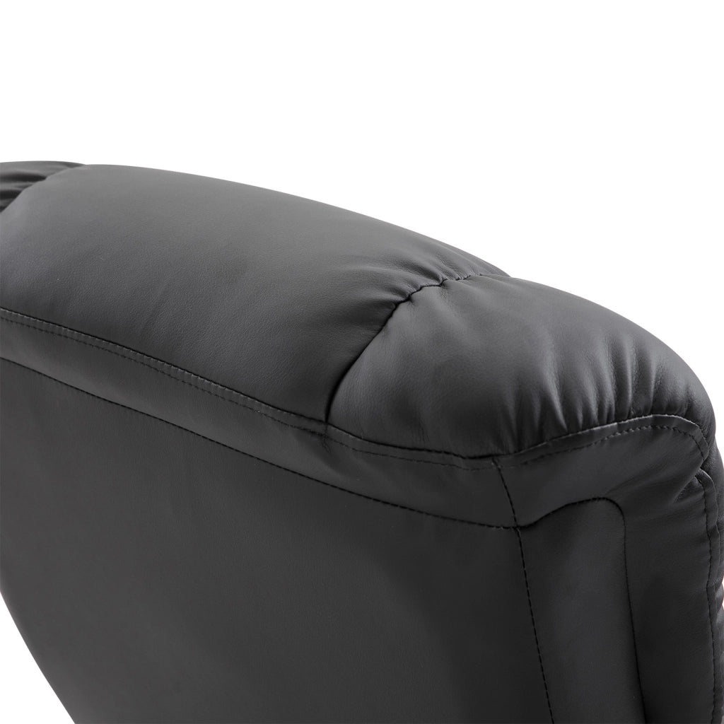 EasyComfort Poltrona Relax Reclinabile e Massaggiante con Pouf Poggiapiedi e Telecomando, 76x80x102 cm Nero