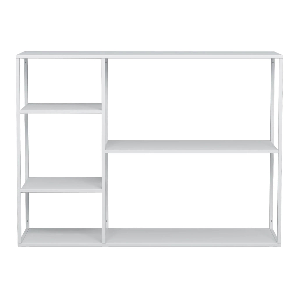 Scaffale dal design senza tempo per soggiorno o camera da letto mobile contenitore indipendente 120 x 35 x 87,5 cm metallo bianco 03_0011141