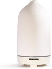 Diffusore di Aria Aromatica - 120 ml - Diffusore di Aria di Alta Qualità - Diffusore di Olio di Bambù - Diffusore di Ceramica - Diffusore di Aria per Camera - Senza BPA - per Camera da Letto - Ufficio - Spa (Bianco)