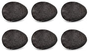 Set 6 Piatti Pane Aperitivo 16x12x2 cm in Gres Kaleidos Sirius Neri