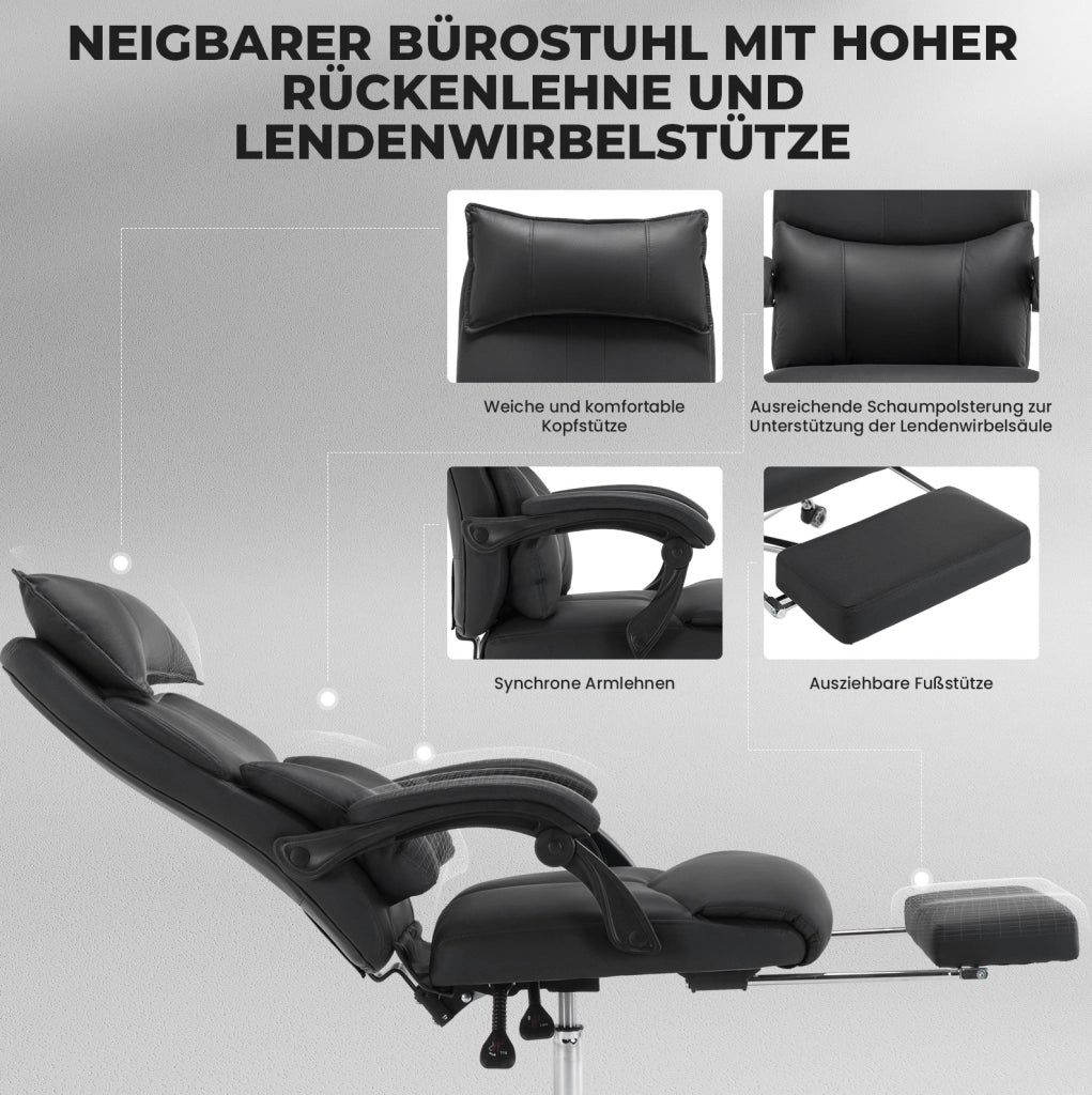 Sedia da ufficio ergonomica in tessuto tecnico nero