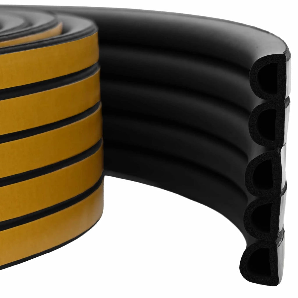 Nastro adesivo per finestre Nero 9 x 8 mm 100 m Schiuma EPDM 42038173
