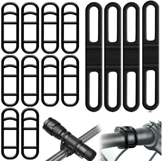 Accessori di illuminazione per bicicletta, cintura in silicone per retrovisore, cinghia in pelle per retrovisore, anello in gomma per lampada anteriore, set di cinture strap-on, modello 5