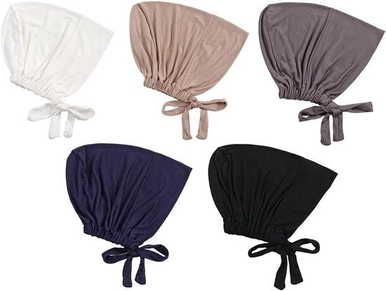 5 pezzi di capo per donna, velo per la testa con chiusura a striscia, ideale per le donne musulmane, capi per donna confortevoli e respiranti in diverse colorazioni