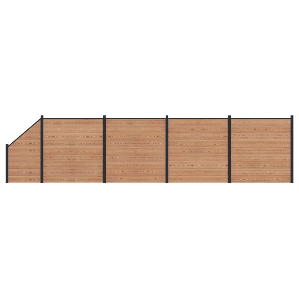 Pannello di Recinzione 5 pcs WPC e Alluminio Marrone