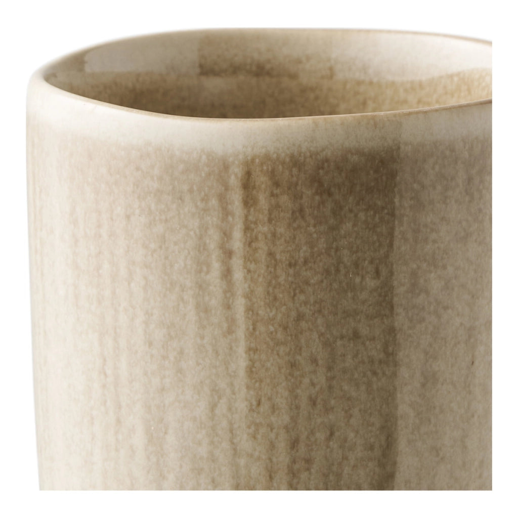 Set 4 tazze Viola in stoneware beige senza manico ø8x9,5 cm