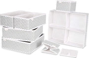 Organizzatore per capi opacchiabile, cassettone per intimo, scatola pieghevole per capi, tessuti, biancheria intima, abbigliamento, sciarpe, reggiseni, calze, cravatte, grigio chiaro