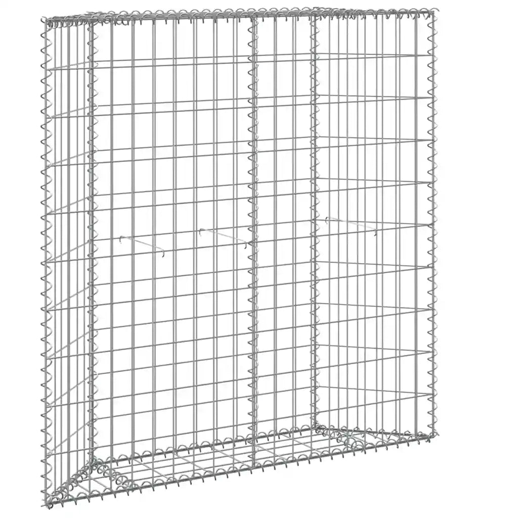 Gabbione Letto Rialzato Trapezio Acciaio Zincato 100x20x100 cm