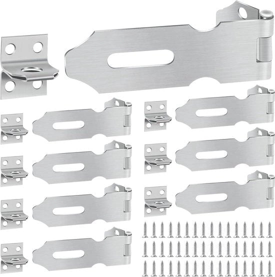 Hangslot per cassetti e contenitori, 57 mm, chiusura a gomito in acciaio inossidabile, serratura con viti - Sicurezza per casse, armadi, scatole dei utensili