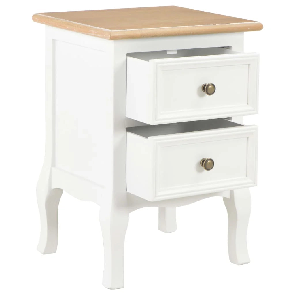 Comodino comodino cassettiera mobili per camera da letto 2 pezzi bianco 35x30x49 cm MDF 1402162