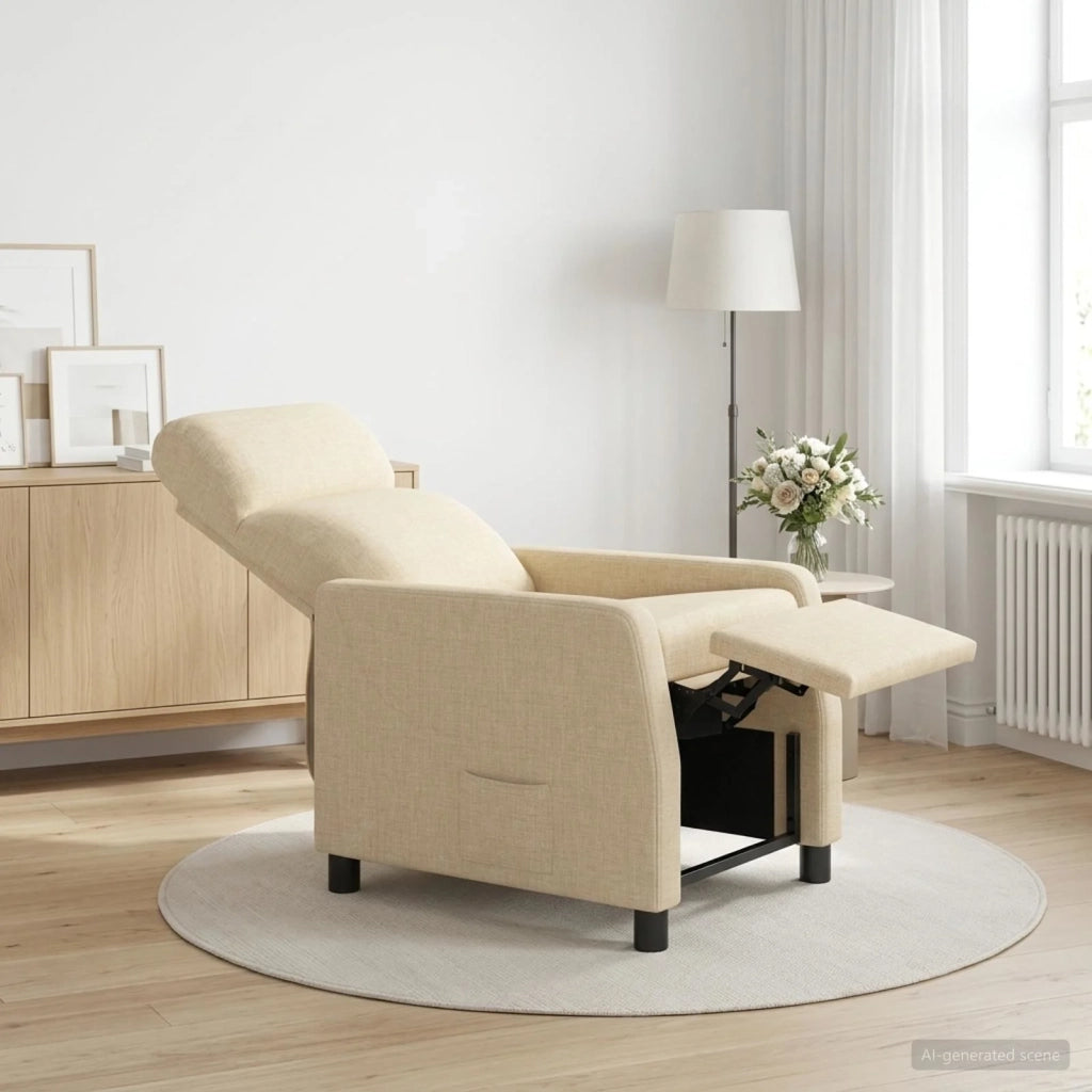 Divano Sedia-Poltrona reclinabile Crema Tessuto 555310
