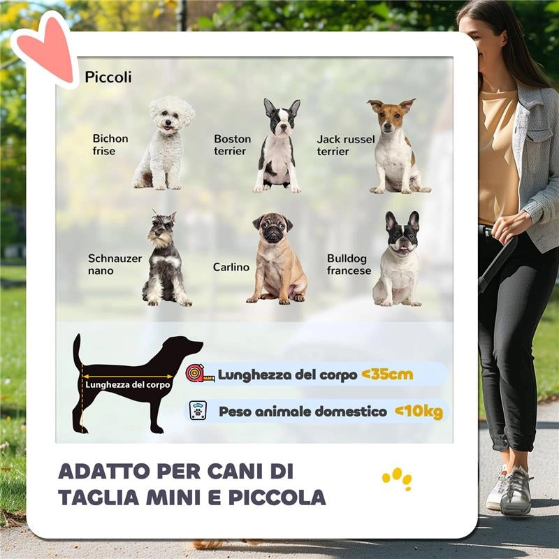 PASSEGGINO PER CANI PICCOLI PIEGHEVOLE CON COPERTURA ANTIPIOGGIA RUOTE GIREVOLI E CON FRENI BLU
