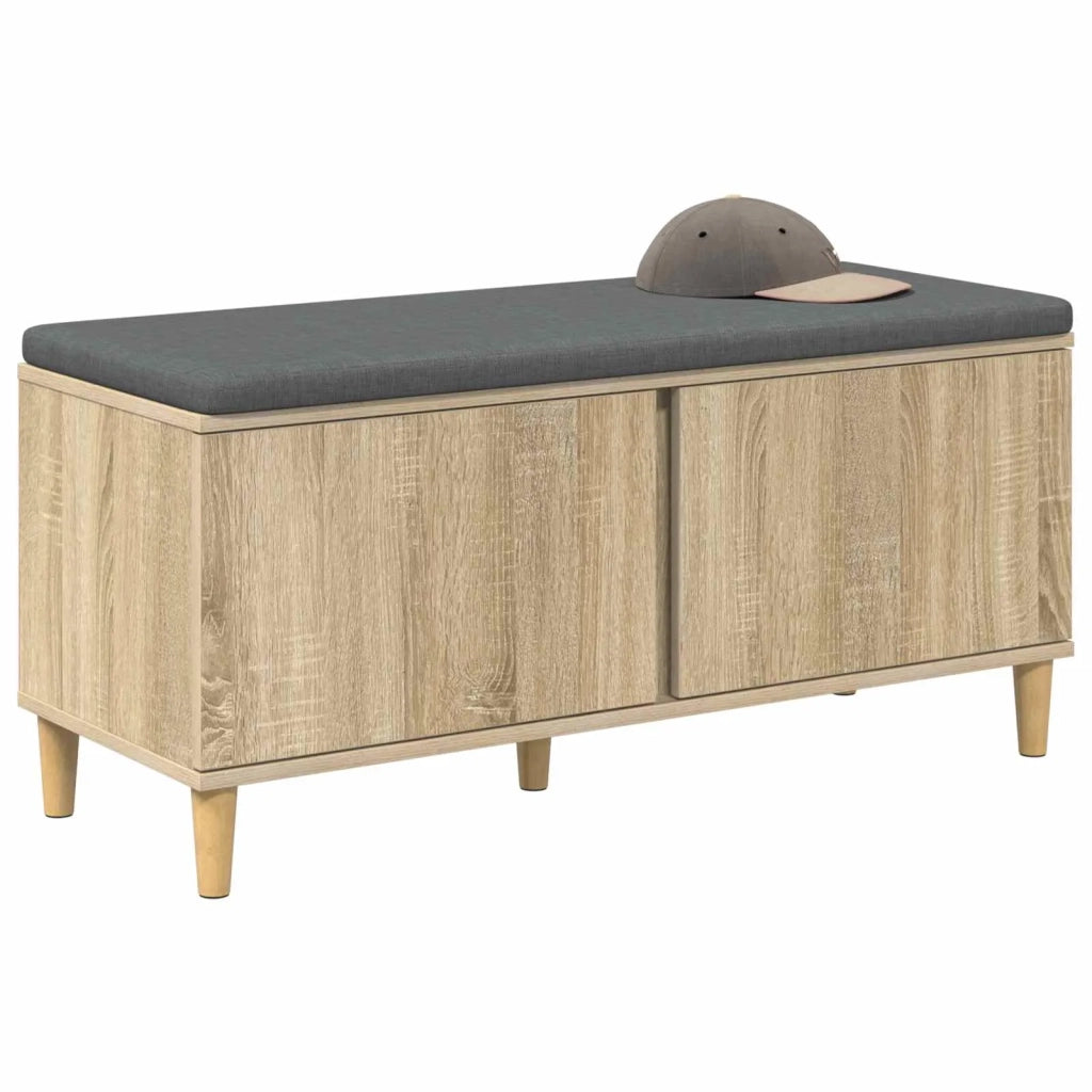 Panca per ingresso con cuscino Rovere Sonoma 100 x 38 x 46 cm