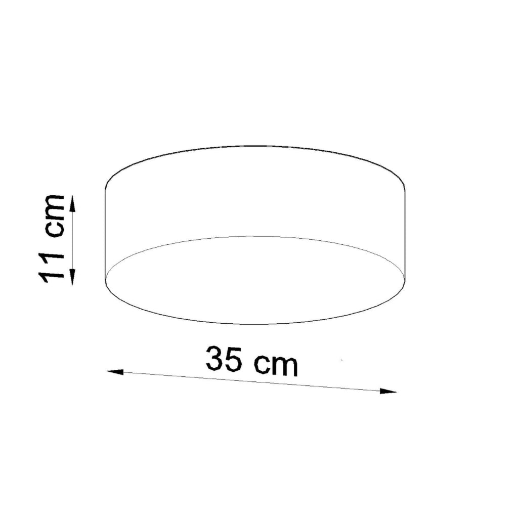 Plafoniera da soffitto PIAZZA 35 cm nera 2xE27 Pure Lume
