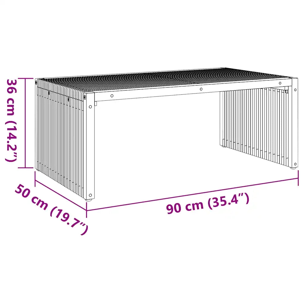 Tavolo Laterale da Giardino Marrone 90 x 50 x 36 cm 42006355