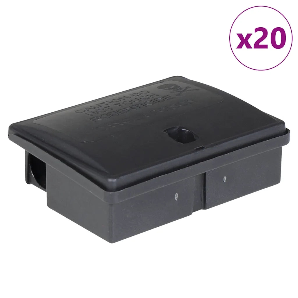 vidaXL Trappole per Topi 20 pz Nere 13x10x4 cm
