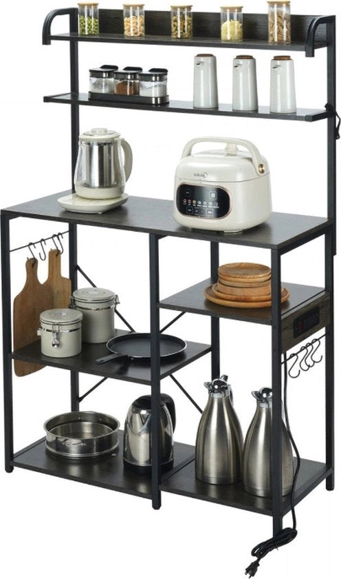 Pannelli cucina ripiani a muro - 100KG sostenibile rastrello per spezie - 7 livelli - 8 ganci - Interruttore di alimentazione integrato