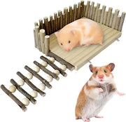 Accessori di arrampicata per piattaforme: Piattaforma per hamster con scala di arrampicata Piattaforma in legno con rete di arrampicata Piattaforma in legno con scala per gerbili scoiattoli ratti