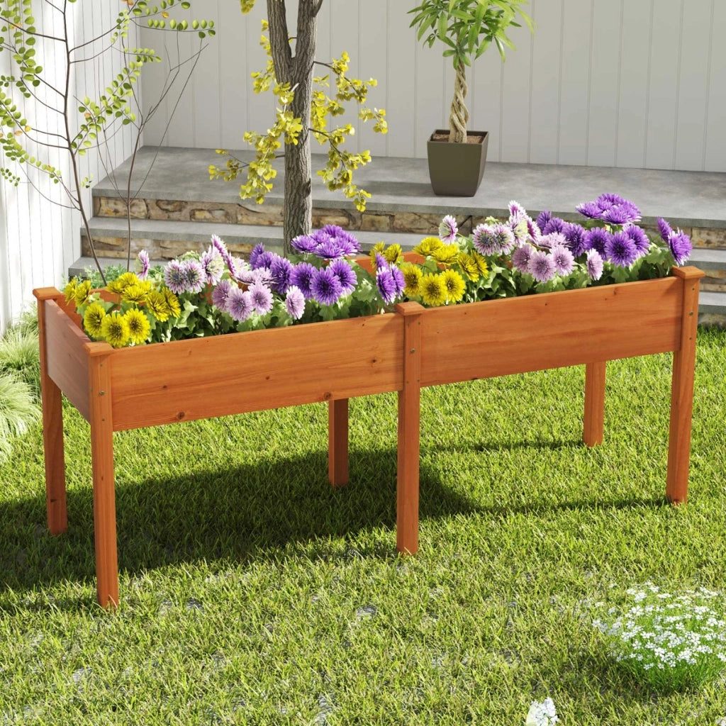 Fioriera rialzata con pannello divisore fori di drenaggio per giardinaggio per giardino, Fioriera da giardino rialzata balcone Giallo-Fioriere