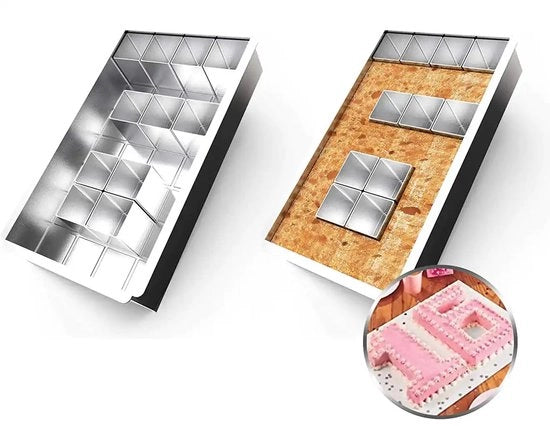 Forma per dolci in alluminio con superficie antiaderente regolabile in maiuscolo