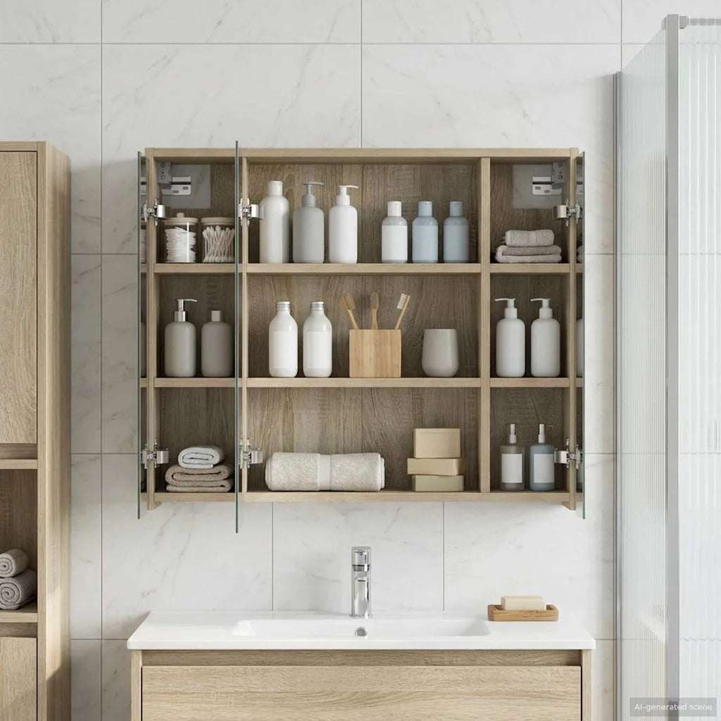 Mobiletto per specchio da bagno Rovere Sonoma
