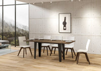 Tavolo Salvaspazio Allungabile 120/200x45/90x80/78 cm Flame Double Noce