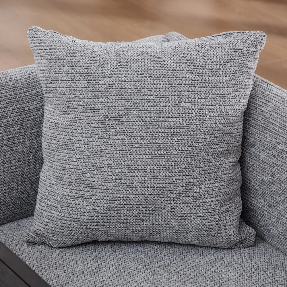 Poltrona con Poggiapiedi e Tavolino ¨C MINIMAL ¨C Tessuto, Grigio